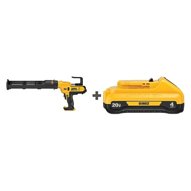 Dewalt DCE570B / DCB240 Caulk Gun Kit, Yellow, 29 oz Capacity, 20V DC