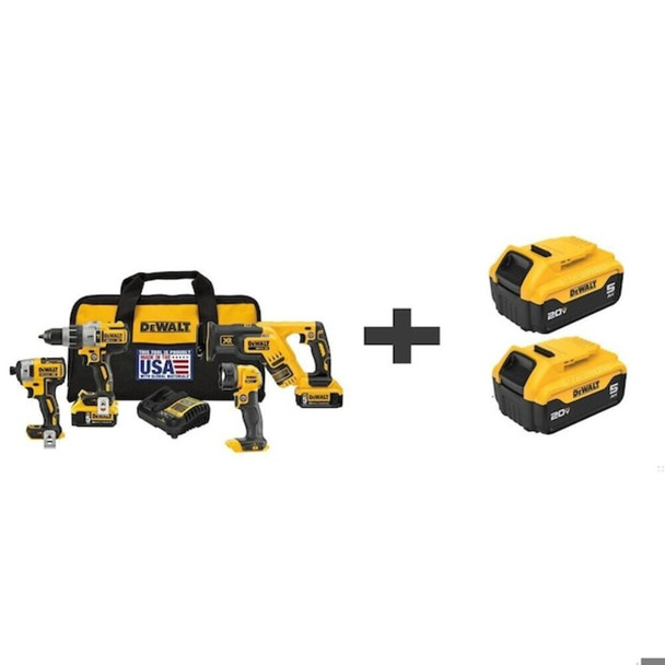 Dewalt DCK494P2/DCB205-2 Cordless Combination Kit, 20.0V, Cordless