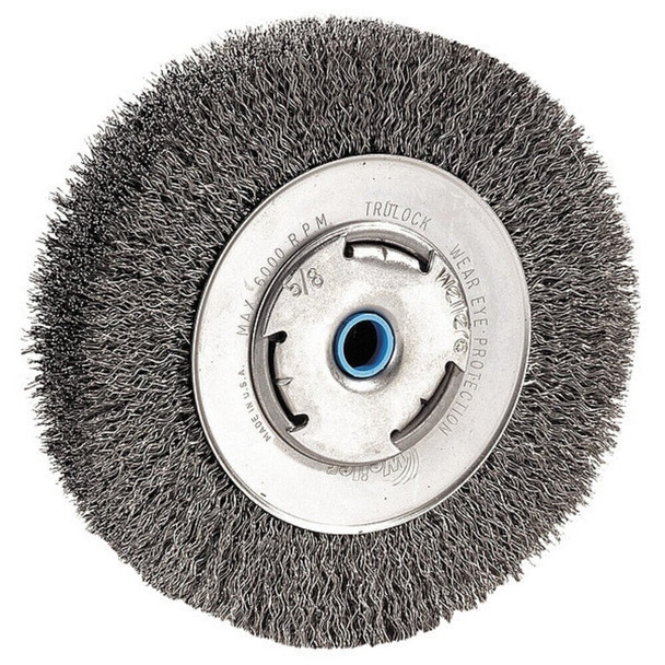 Dewalt DW4907 8" crimped bench wire wheel 5/8" abror, wide face, .014" wire