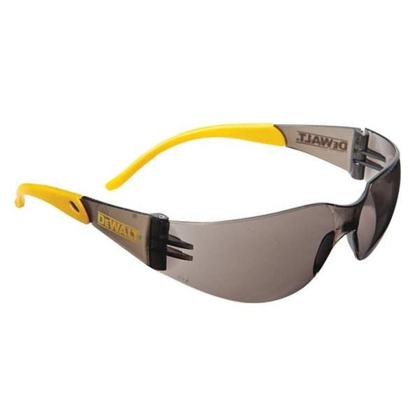 Dewalt DPG54-2D Protector, Safety Glasses, Anti-Scratch, Gray Lens, Gray, Yellow Frame, Frameless