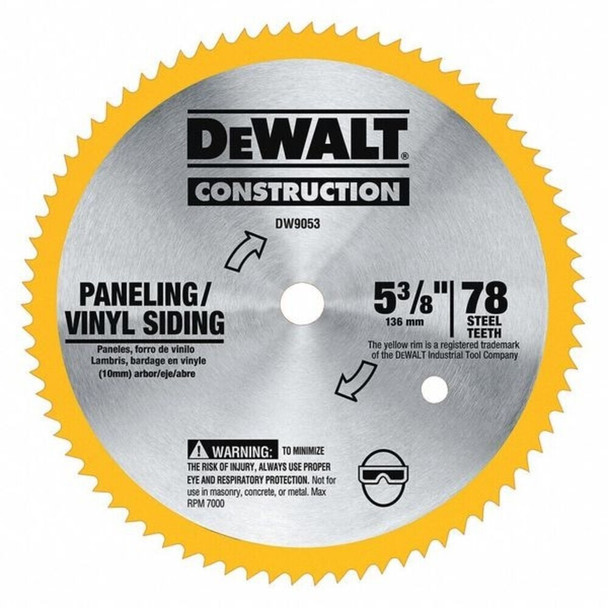 Dewalt DW9053 5-3/8" 80T Steel Saw Blade (Vinyl/Paneling)