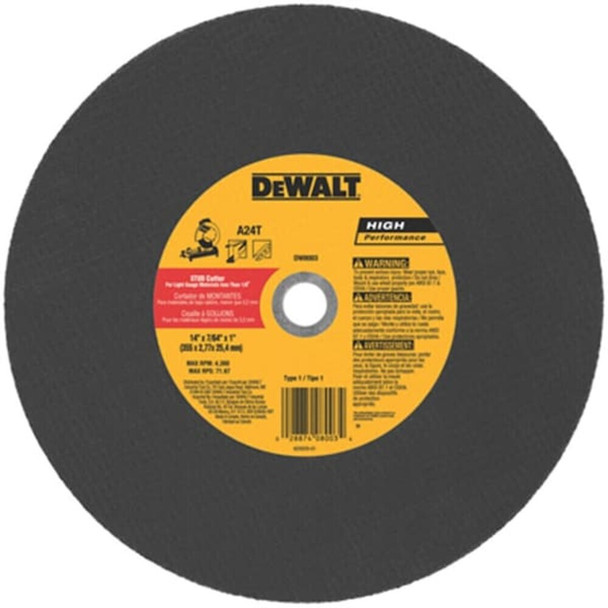 Dewalt DWTDW8003 Chop Saw Blade, 14" dia., 1" A