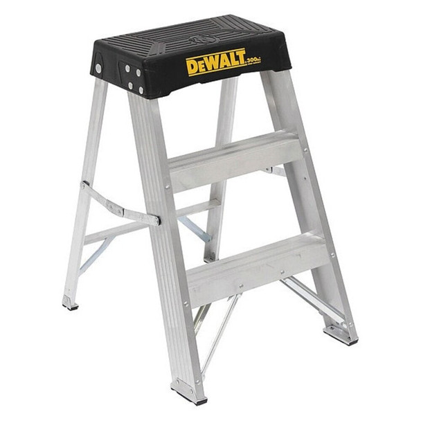 Dewalt DXL2010-02 Step Stand, 2 Steps, 300 lb Load Capacity, 26 5/8 in Overall Height, Aluminum, Silver