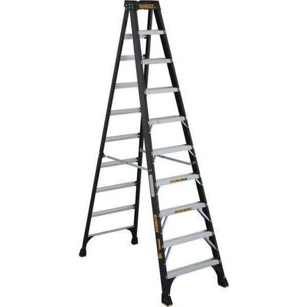 Dewalt DXL3010-10 10 ft Fiberglass Stepladder, 300 lb Capacity