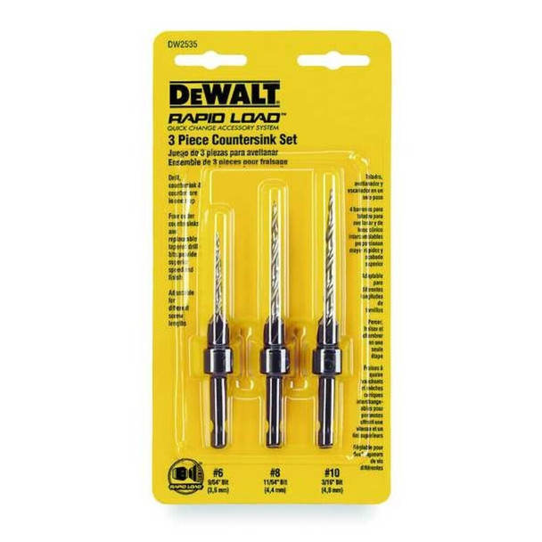 Dewalt DW2535 3 Pc. Countersink Set (No. 6, No. 8, No. 10)