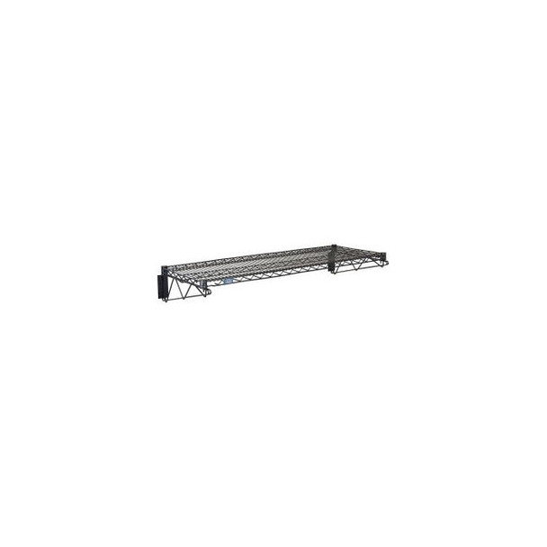 Nexel Black Epoxy Fixed Wall Mount Shelving Starter 42""W x 14""D