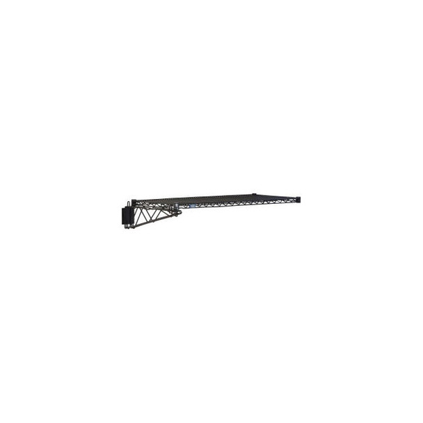 Nexel Black Epoxy Fixed Wall Mount Shelving Add On 72""W x 24""D