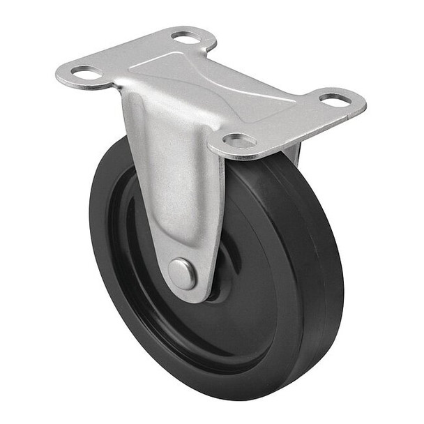 4" X 15/16" Non-Marking Polyolefin Rigid Caster, No Brake, Loads Up To 150 lb
