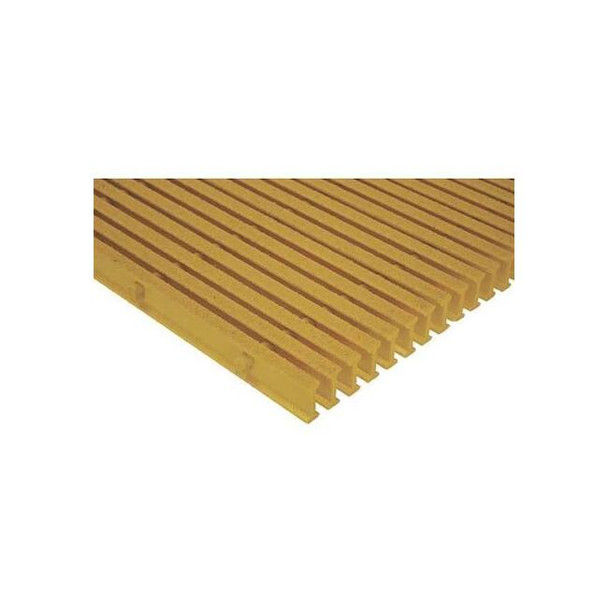 Fiberglass Pultruded Grating, 144 in Span, Grit-Top Surface, ISOFR Resin, Yellow