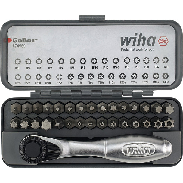 32 Piece GoBox Master Torx Bit Set with Mini Ratchet 74959