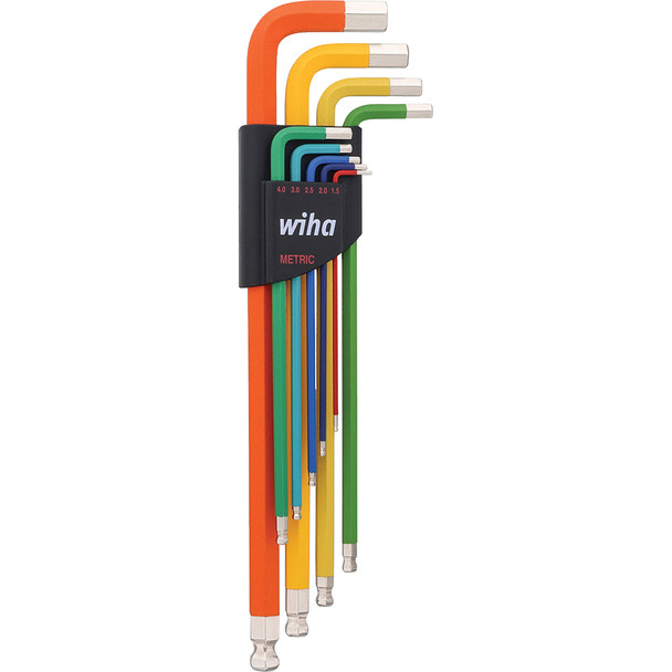 9 Piece Ball End Color Coded Hex L-Key Set - Metric 66980