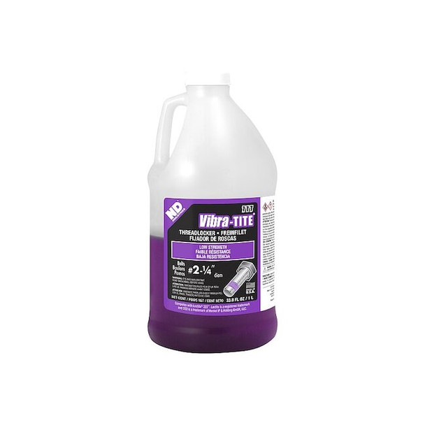 Threadlocker, VIBRA-TITE 111, Purple, Low Strength, Liquid, 1 L Bottle
