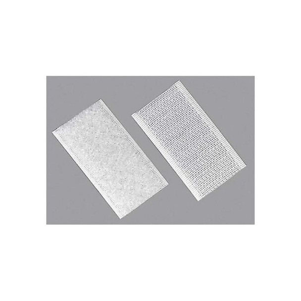 Reclosable Fastener Shapes, Rubber Adhesive, 3 in, 1 in W, White, 100 PK
