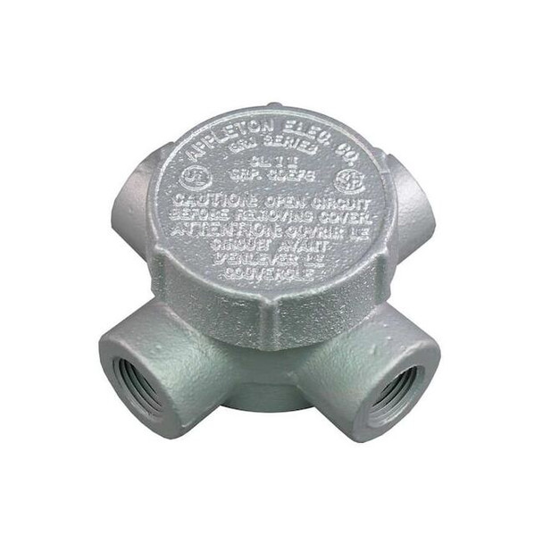 Appleton Electric Conduit Outlet Body,Iron,X,1/2 In. GRJX50