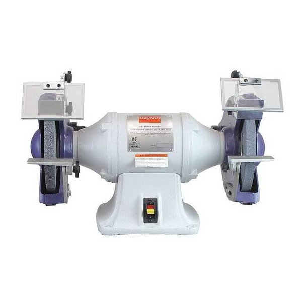 Dayton Bench Grinder, 10 in Max. Wheel Dia, 36/120 Grinding Wheel Grit 38UK62
