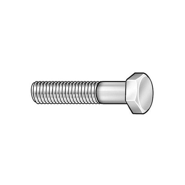 Grade A307, 1"-8 Hex Head Cap Screw, Zinc Plated Steel, 6 in L, 10 PK