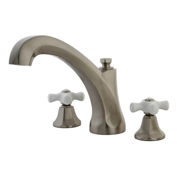 Kingston Brass KS4328PX Roman Tub Filler Porcelain Cross Handle KS4328PX