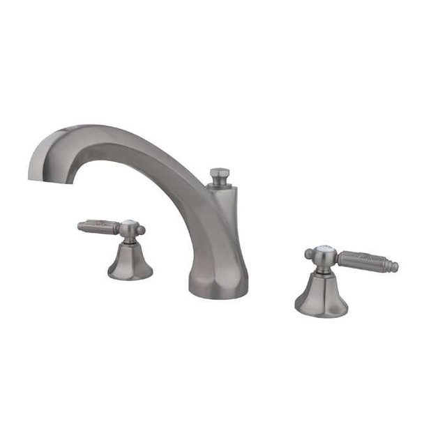 Kingston Brass Roman Tub Faucet, Brushed Nickel, Deck Mount KS4328GL