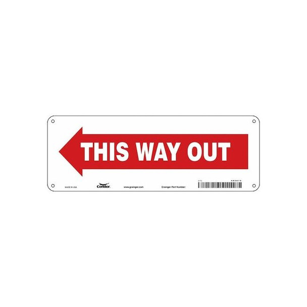 Safety Sign, 5 in H, 14 in W, Aluminum, Vertical Rectangle, English, 480K19