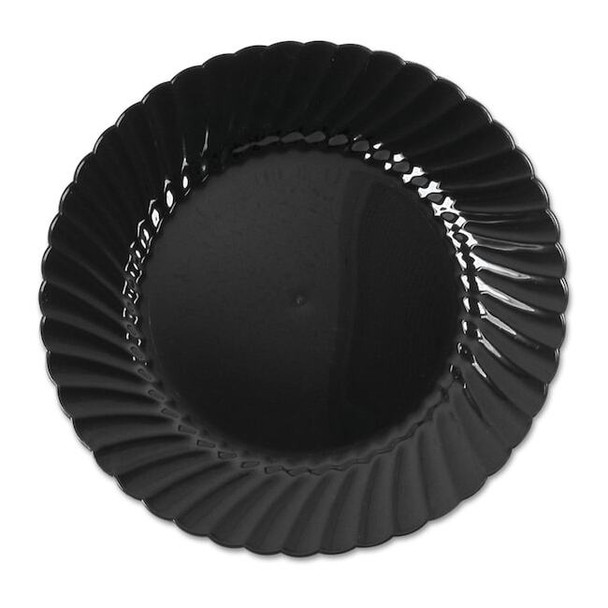 Wna Classicware Plastic Plates, 6" Dia., Black, Round, PK180 WNA CW6180BK