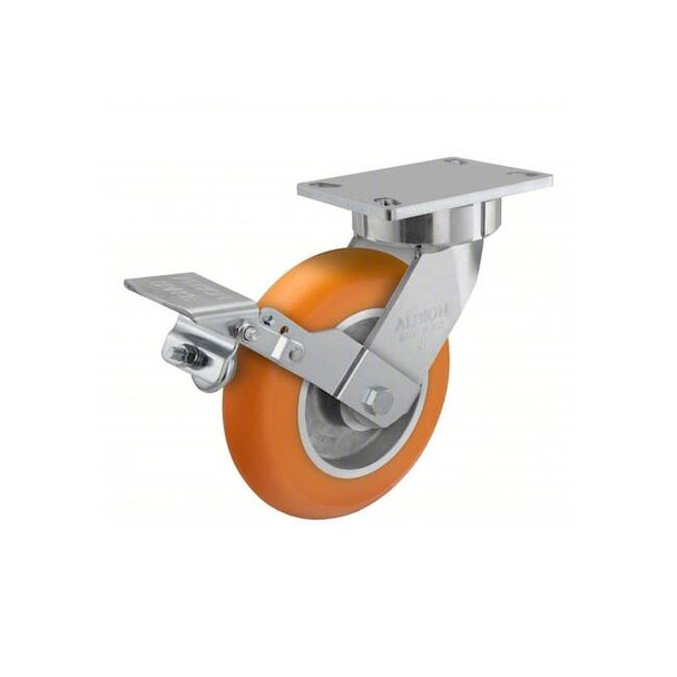 Albion Plate Caster,Swivel,Polyurethane,9 1/2"H 38AN08228S01FBK