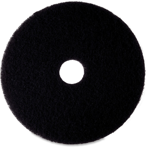 3M High Productivity Pad - 17" Diameter - Fiber - Black - 5 / Carton