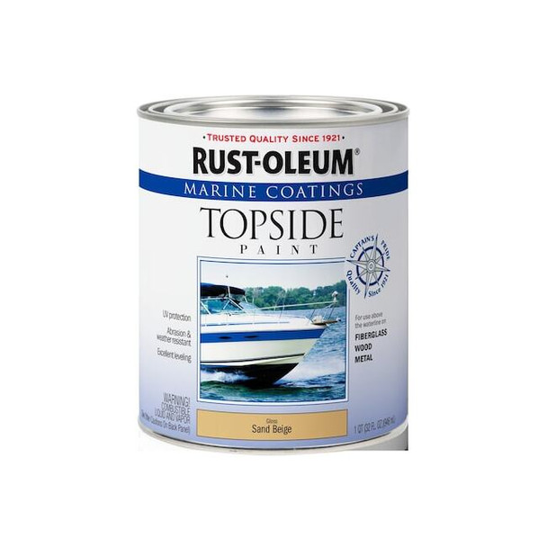 Rust-Oleum Marine Coatings Topside Paint, Sand Beige, Gloss, 1 Qt 396964