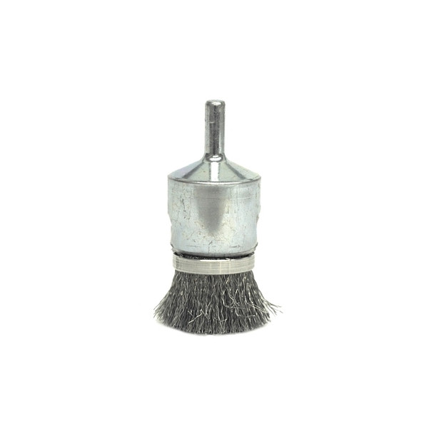 Banded Crimped Wire End Brushes, Steel, 20,000 rpm, 1/2" x 0.006" Pack of 10