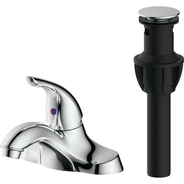 Common Goods Heritage Chrome 1-Handle Bathroom Faucet with Popup 113110680001