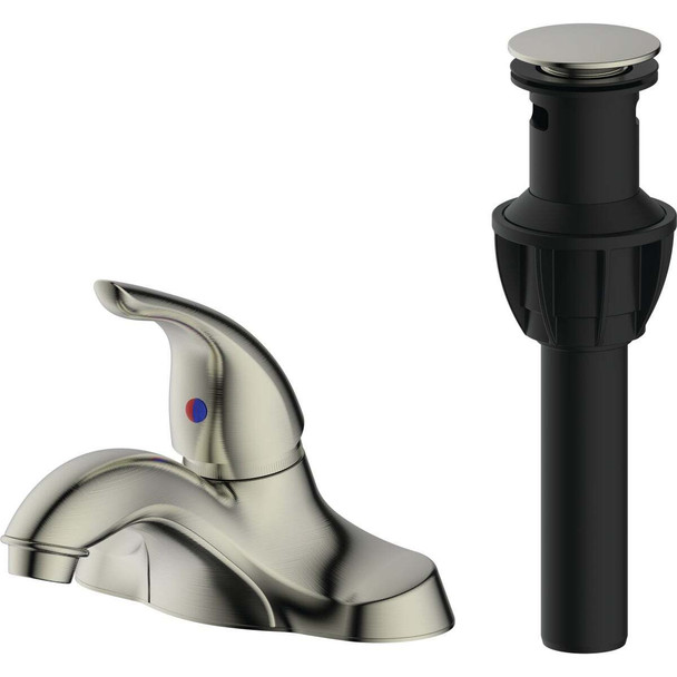 Common Goods Heritage Brushed Nickel 1-Handle Bathroom Faucet with Popup