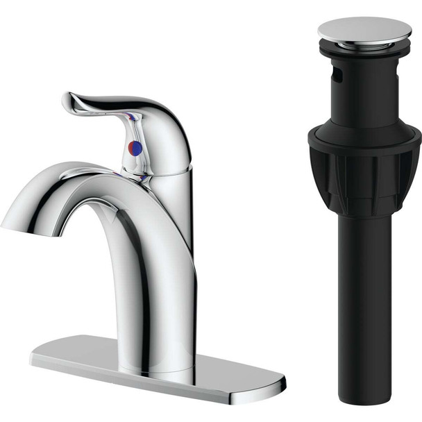 Style Built Heritage Chrome 1-Handle Bathroom Faucet with Popup 113111330001