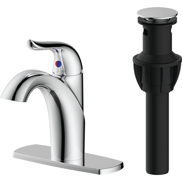 Style Built Heritage Chrome 1-Handle Bathroom Faucet with Popup 113111330001