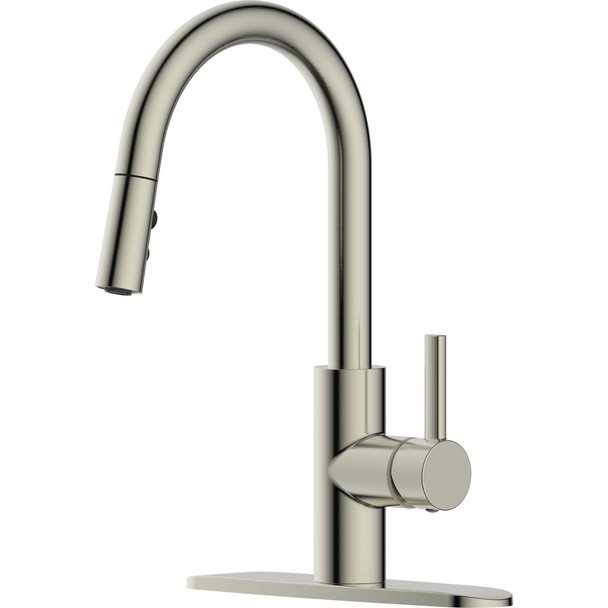 Style Built Heritage 1-Handle Kitchen Faucet, Brushed Nickel 121010220096