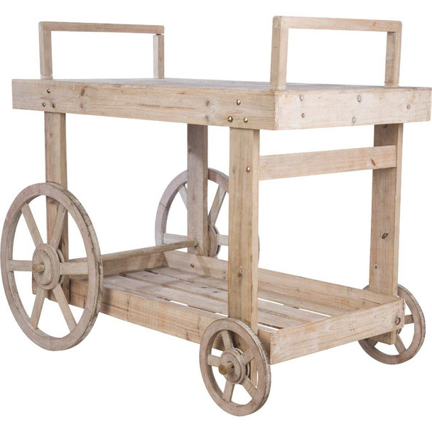 Alpine 26 In. W. x 37 In. H. x 44 In. L. Wooden Wheeled Planter Cart  MBB128