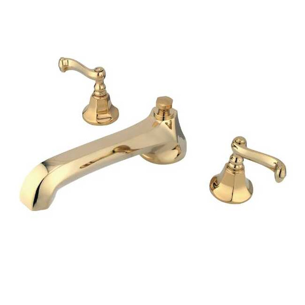 Kingston Brass Roman Tub Faucet, Polished Brass, Deck Mount KS4302FL