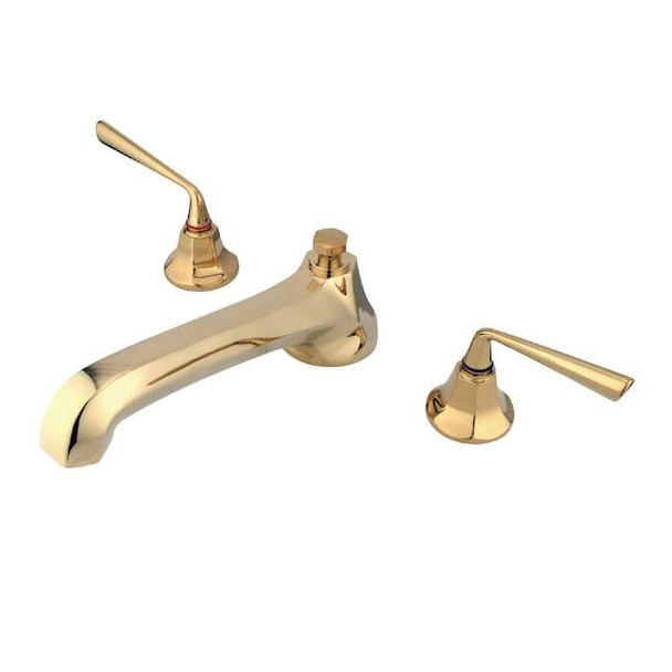 Kingston Brass Roman Tub Faucet, Polished Brass, Deck Mount KS4302ZL
