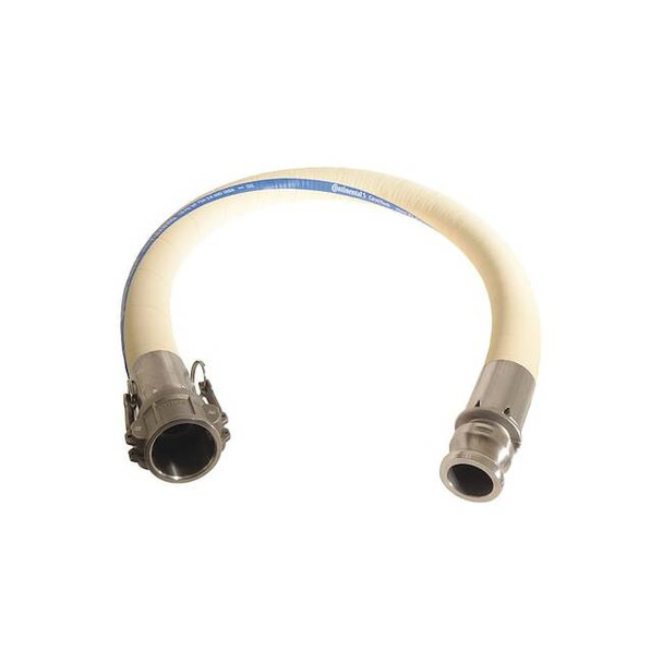 Continental Food Grade Hose,1-1/2" ID x 5 ft.,White FTH150-05CE-G