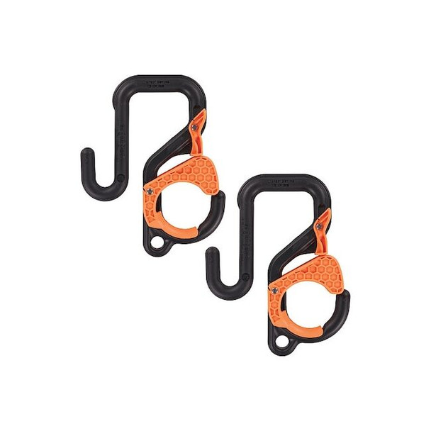 Ergodyne Bucket Hook,Blk/Orng,Plastic,PK2 3178-3IN-2