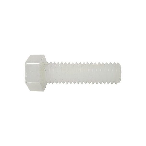 Not Graded, M10 Hex Head Cap Screw, Plain Nylon, 20 mm L, 10 PK