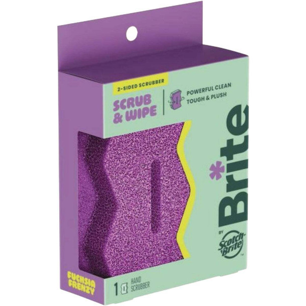 Brite by Scotch-Brite Scrub & Wipe Clean Scrubber, Fuchsia Frenzy BRSW-PI-6
