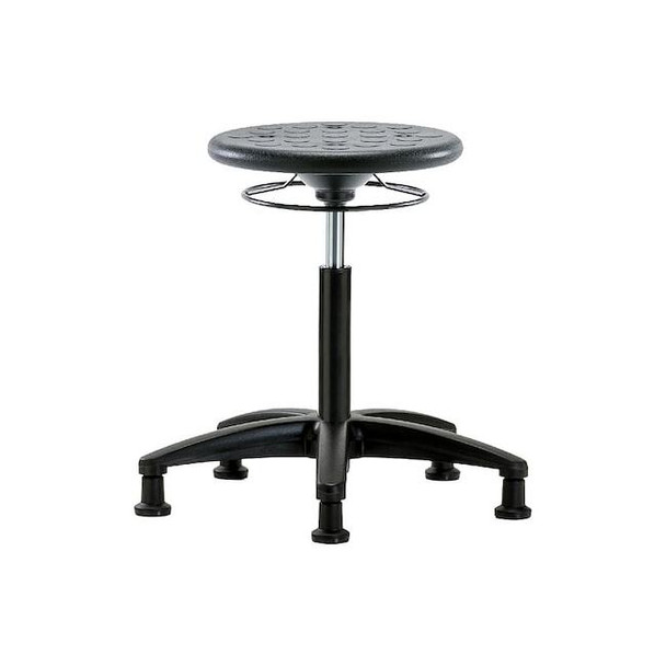Stool, Polyurethane, Black, 18 in to 25 1/2 in Seat Height