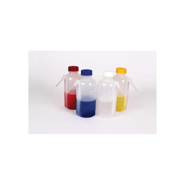 United Scientific Wash Bottles,Unitary,Colored Caps,500 WBSET4