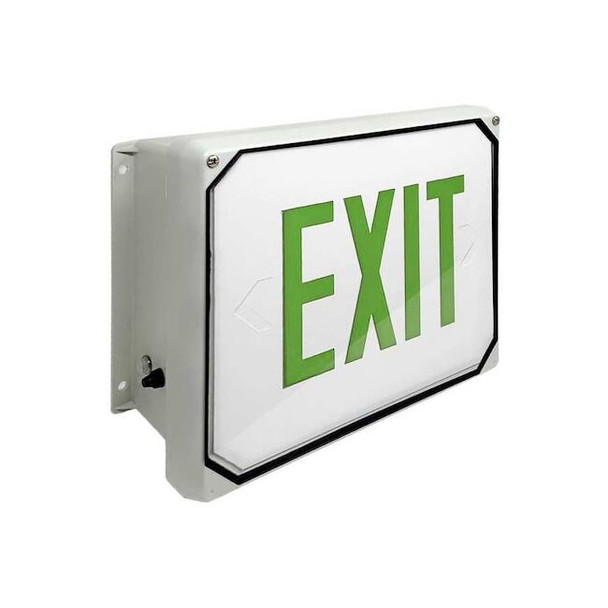 Big Beam Exit Sign,LED,Green Letter Color,1 Face, E4XL1GW E4XL1GW