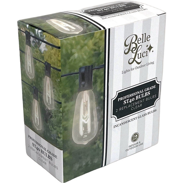 Belle Luci 2pk Clr St40e17 Inc Bulb 17-02004