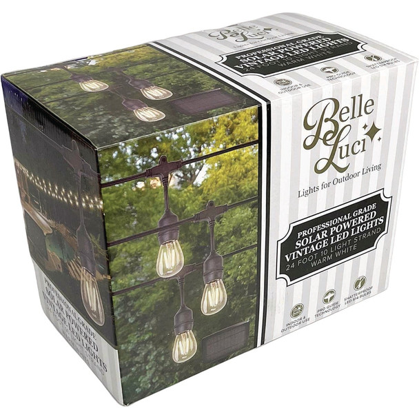Holiday Bright Lights Belle Luci 10-Bulb S14 Warm White Solar LED Patio Lights