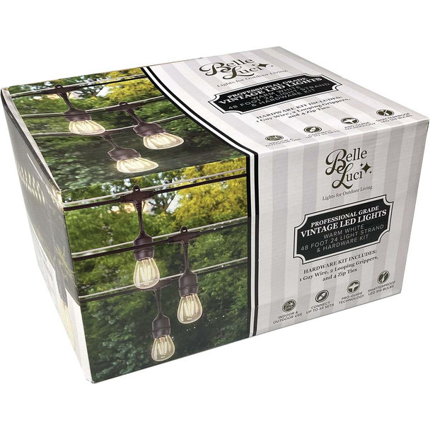 Holiday Bright Lights Belle Luci 24-Bulb Warm White S14 Vintage LED Light Set