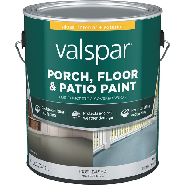 Valspar Base 4 Gloss Latex Porch, Floor & Patio Paint, 1 Gal. 009.0010851.007