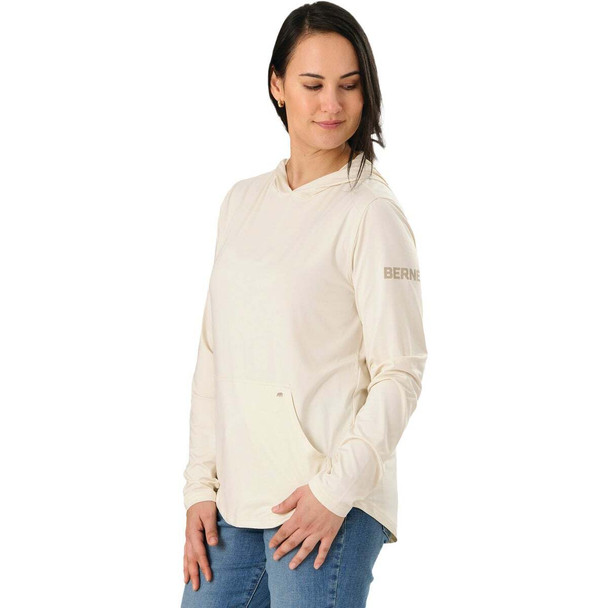 Berne Women's Large Oatmeal Long Sleeve Hooded UPF Sun Shirt WSH13OATR440