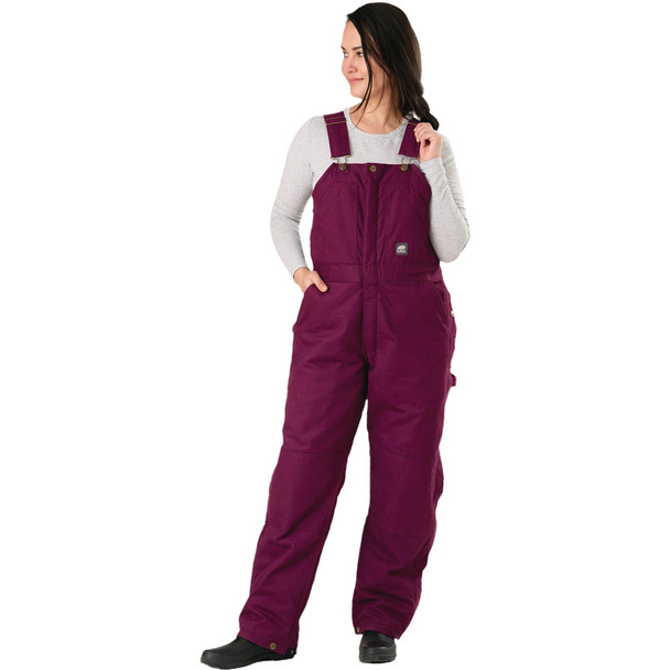 Berne Women's 2XL Plum Softstone Duck Insulated Bib Overall WB515PLMR520