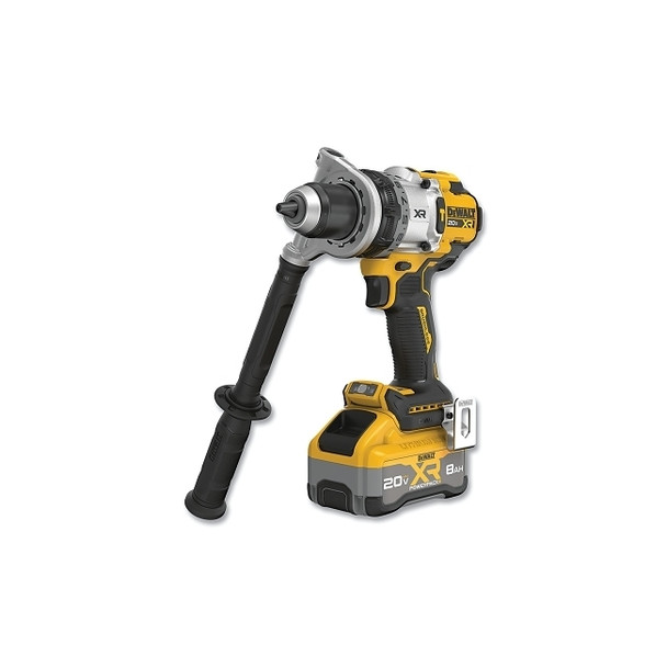 20V MAX* XR® Brushless Cordless Hammer Drill/Driver, 1/2 in Chuck, Incl DCD1007/8.0 Ah Batt/Chrgr/Side Handle/Belt Hook